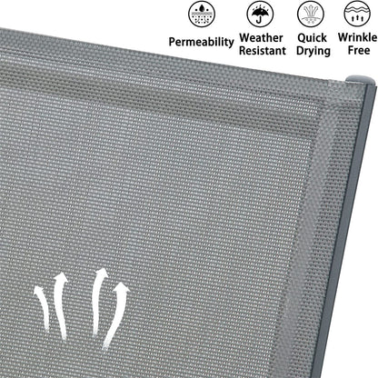 Gray Aluminum Patio Chaise Lounge - Outdoor Sun Lounger