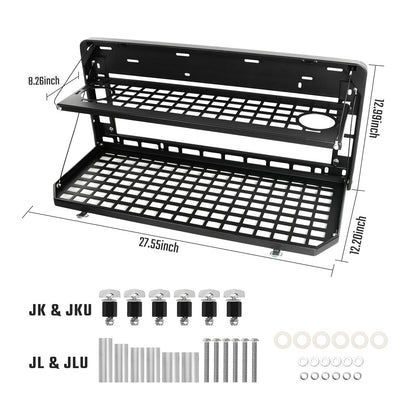 Jeep Wrangler Tailgate Table - 2 Tier Outdoor Camping Desk