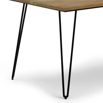 Light Brown Metal & Wood Dining Table - 6 Person