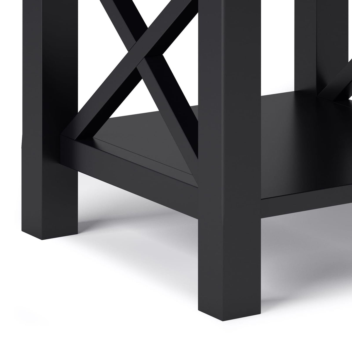 Black Wood End Table with Drawer for Bedroom Storage for Living Room
