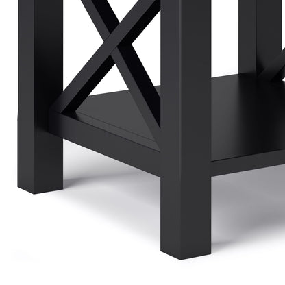 Black Wood End Table with Drawer for Bedroom Storage for Living Room