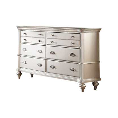 Classic Silver Bedroom Dresser - 6 Drawers MDF