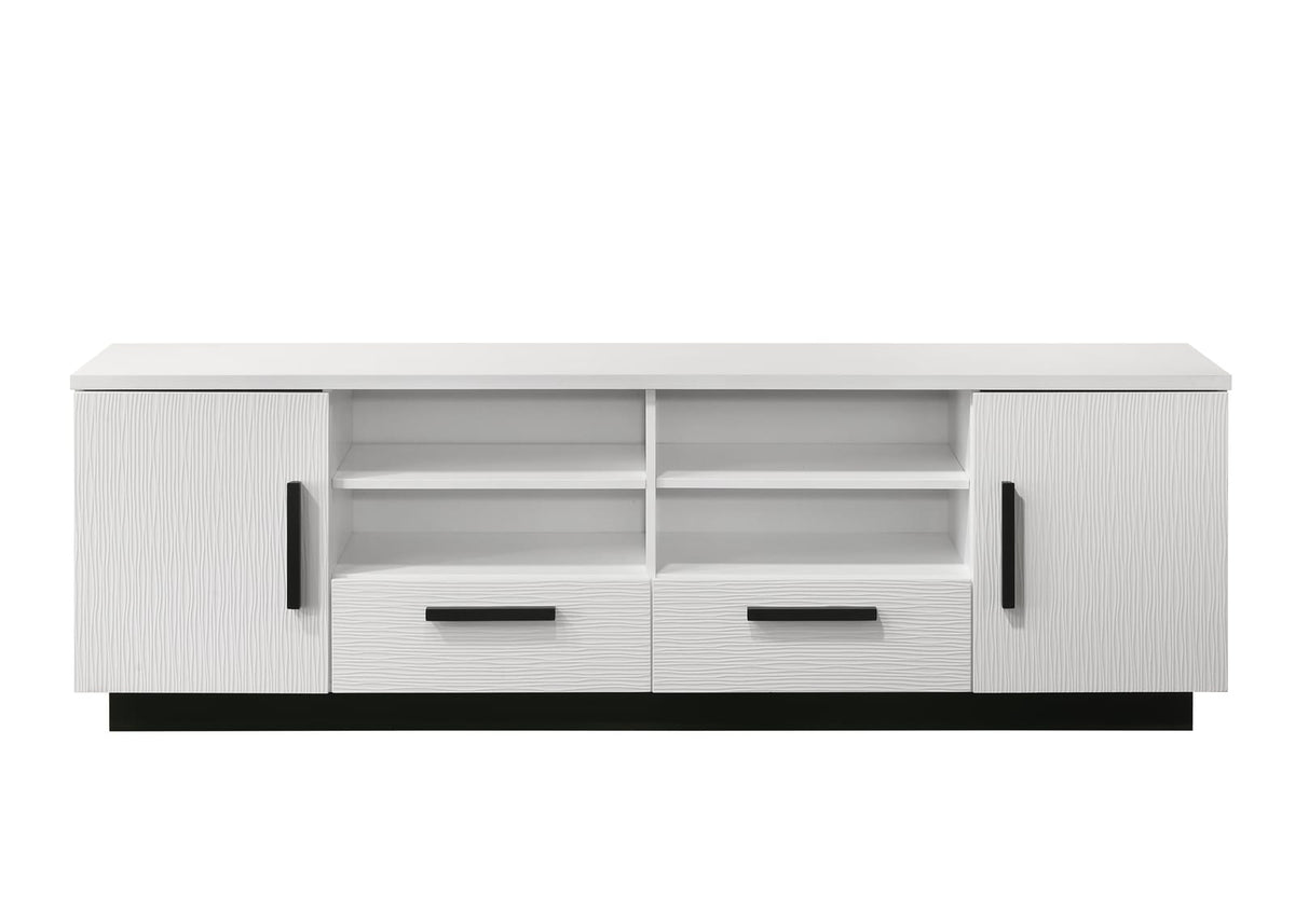 70.5 inch White MDF TV Stand with Drawers and Cabinets for Living Room