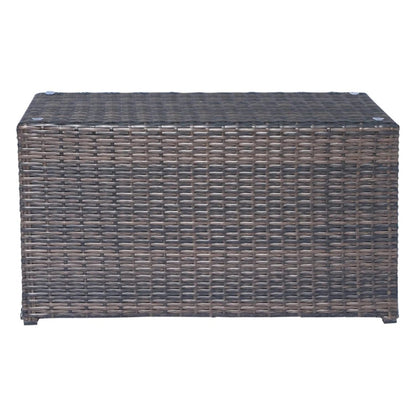 Espresso Wicker Patio Set for Poolside Lounging with Cushions