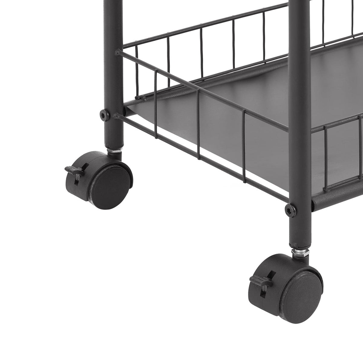 6 Tier Slim Rolling Storage Cart - Black Metal for Living Room
