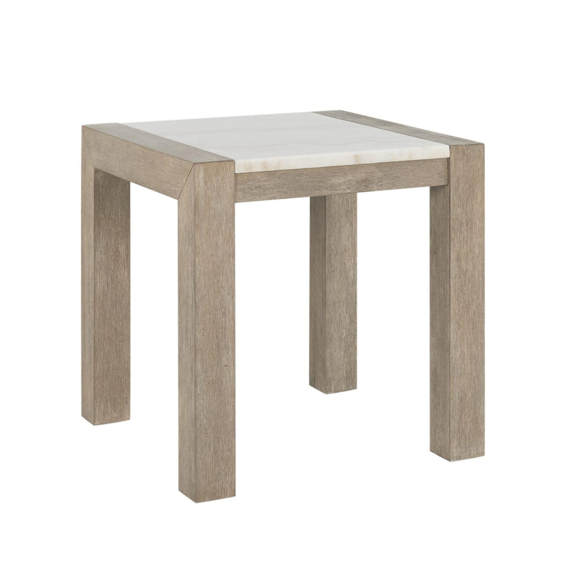 Ana Beige End Table - Modern Marble Accent