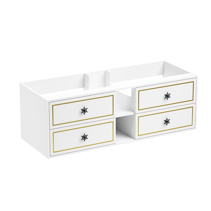 60 Inch White Bathroom Vanity Cabinet - Wall Mounted Storage