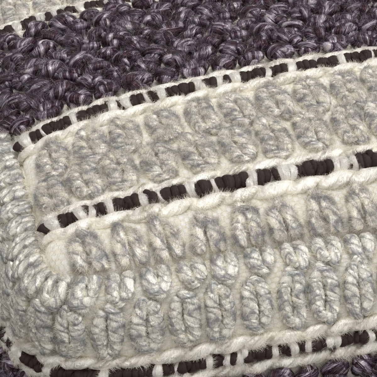 Grady - Square Pouf - Magenta / Natural | Dark Gray Bean Bag Chair
