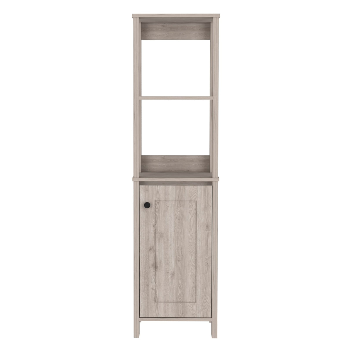 Beige Bathroom Storage Cabinet with 4 Shelves