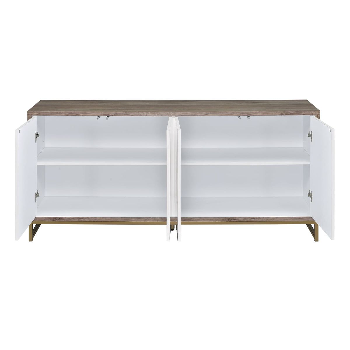 Champagne Synthetic Wood Console Cabinet - 16"W x 65"H x 30"D for Living Room