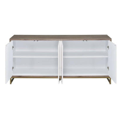 Champagne Synthetic Wood Console Cabinet - 16"W x 65"H x 30"D for Living Room