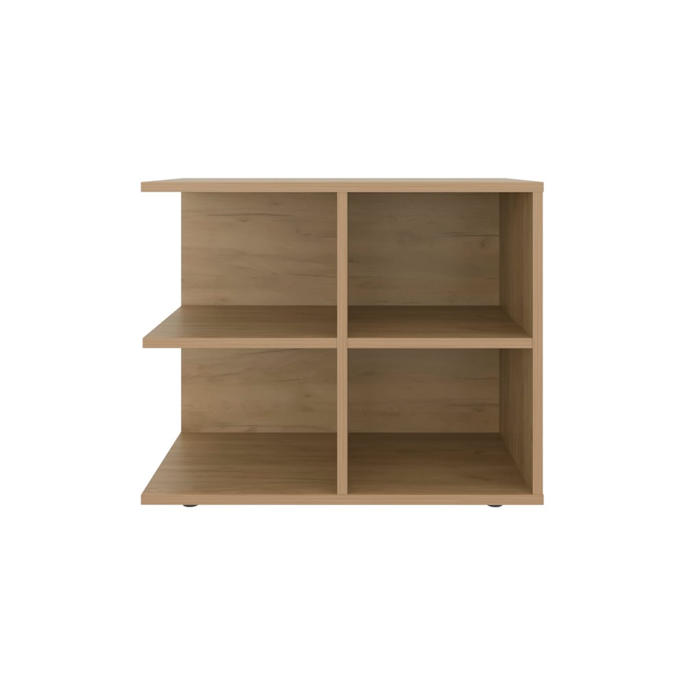 Natural Engineered Wood Side Table - 11.8 x 23.6 x 23.6 Inches for Living Room
