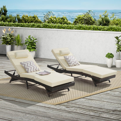 Khaki 2 Person Rattan Outdoor Loungers - Patio Seating
