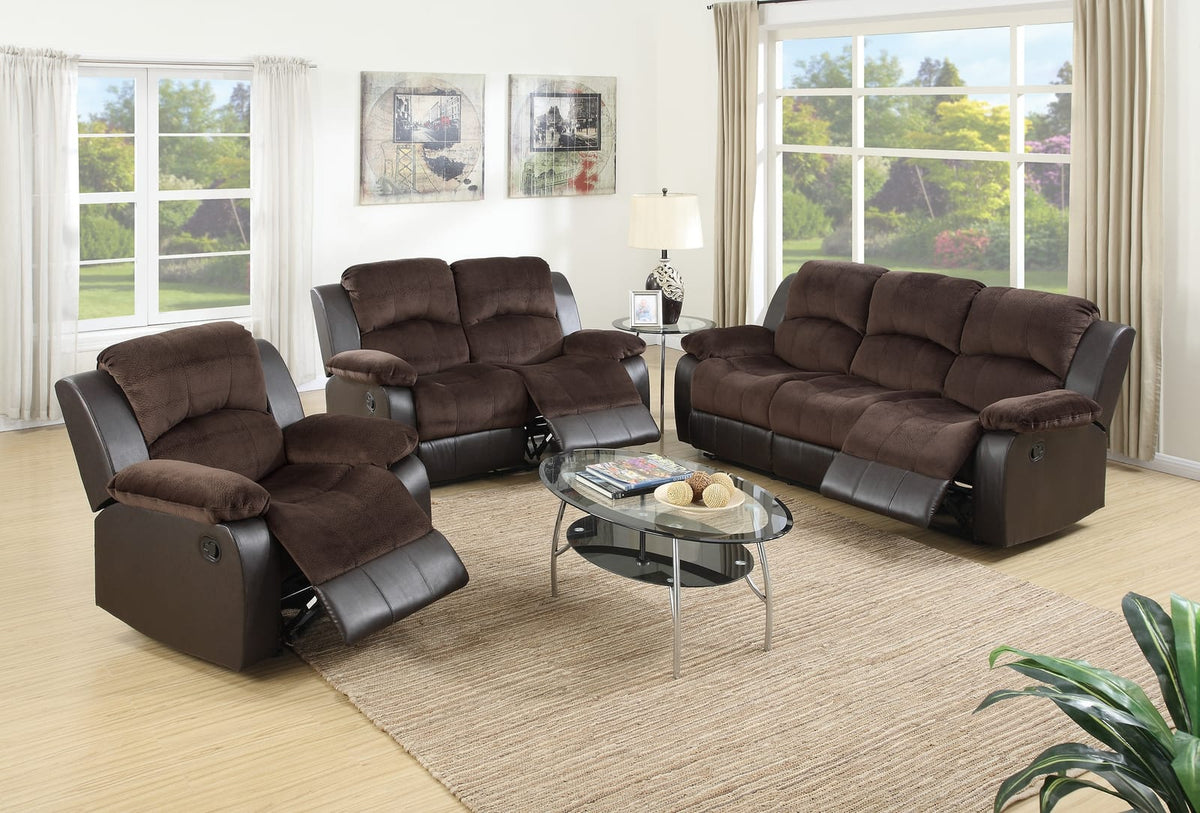 Motion Recliner Chair - Chocolate Suede, Contemporary Style