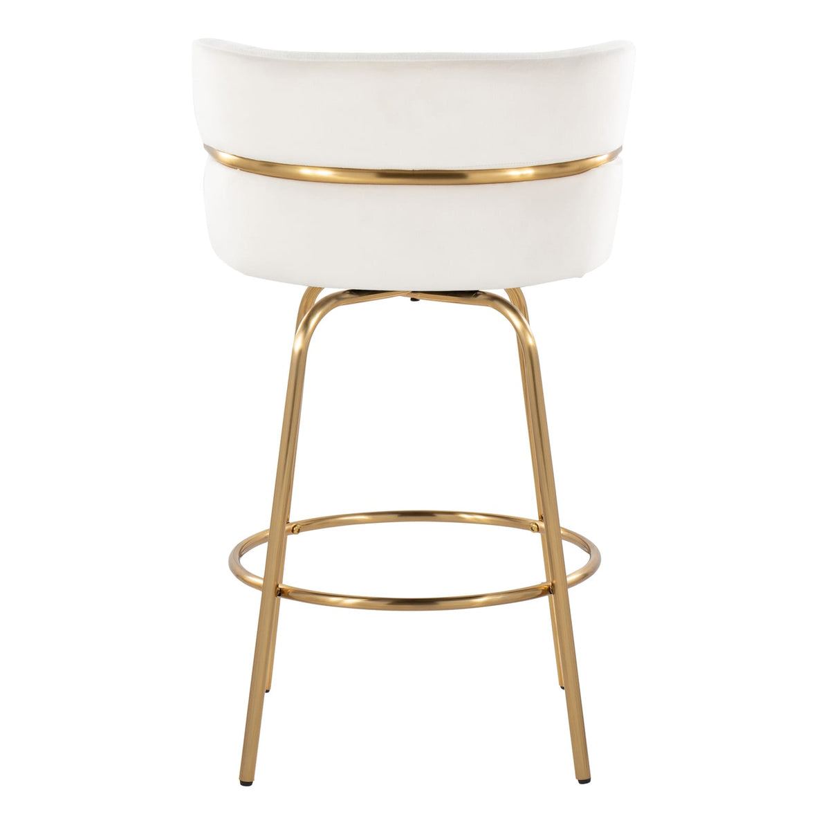 Cream Velvet Swivel Counter Stools - Set of 2