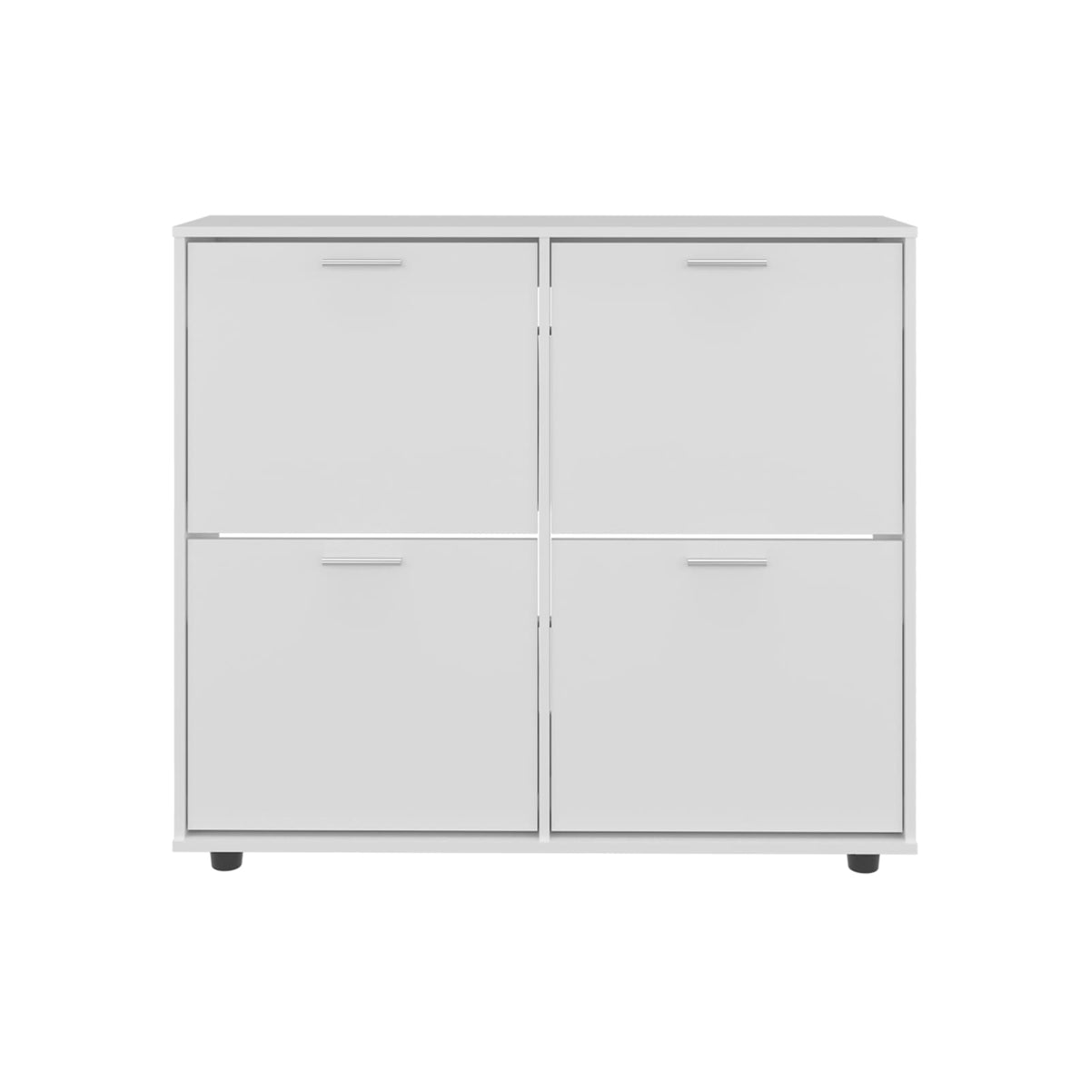 Modern White MDF Shoe Cabinet for Bedroom Footwear Storage for Living Room