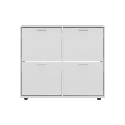 Modern White MDF Shoe Cabinet for Bedroom Footwear Storage for Living Room