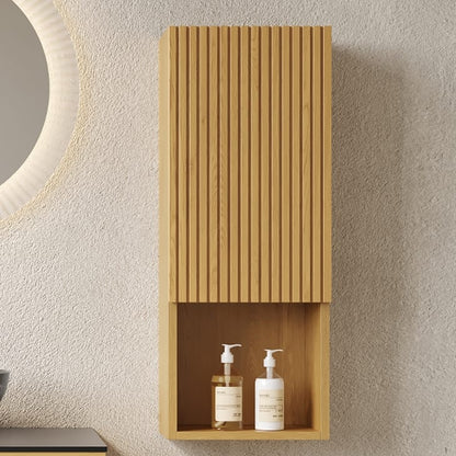 MITCH 35" Tall Bathroom Wall Mounted Cabinet - Golden Oak