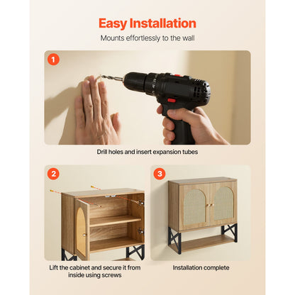 Wood Bathroom Wall Cabinet - Over Toilet Storage