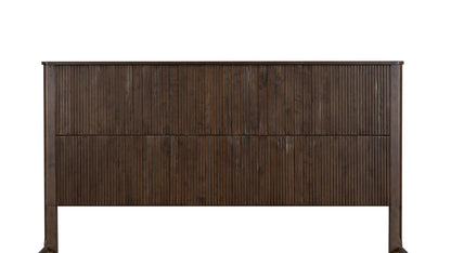 King Size Solid Wood Bed Frame - Walnut Finish for Bedroom