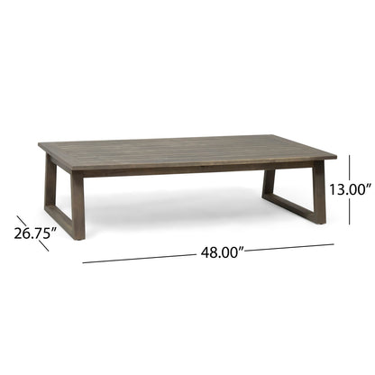 Grey Acacia Wood Outdoor Patio Loveseat Set for Garden