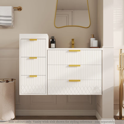 White MDF Metal Bathroom Storage Cabinet - Wall Mounted