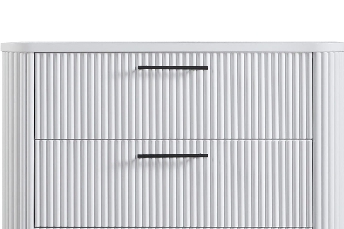 4-Drawer Chest - White Solid Wood MDF Dresser