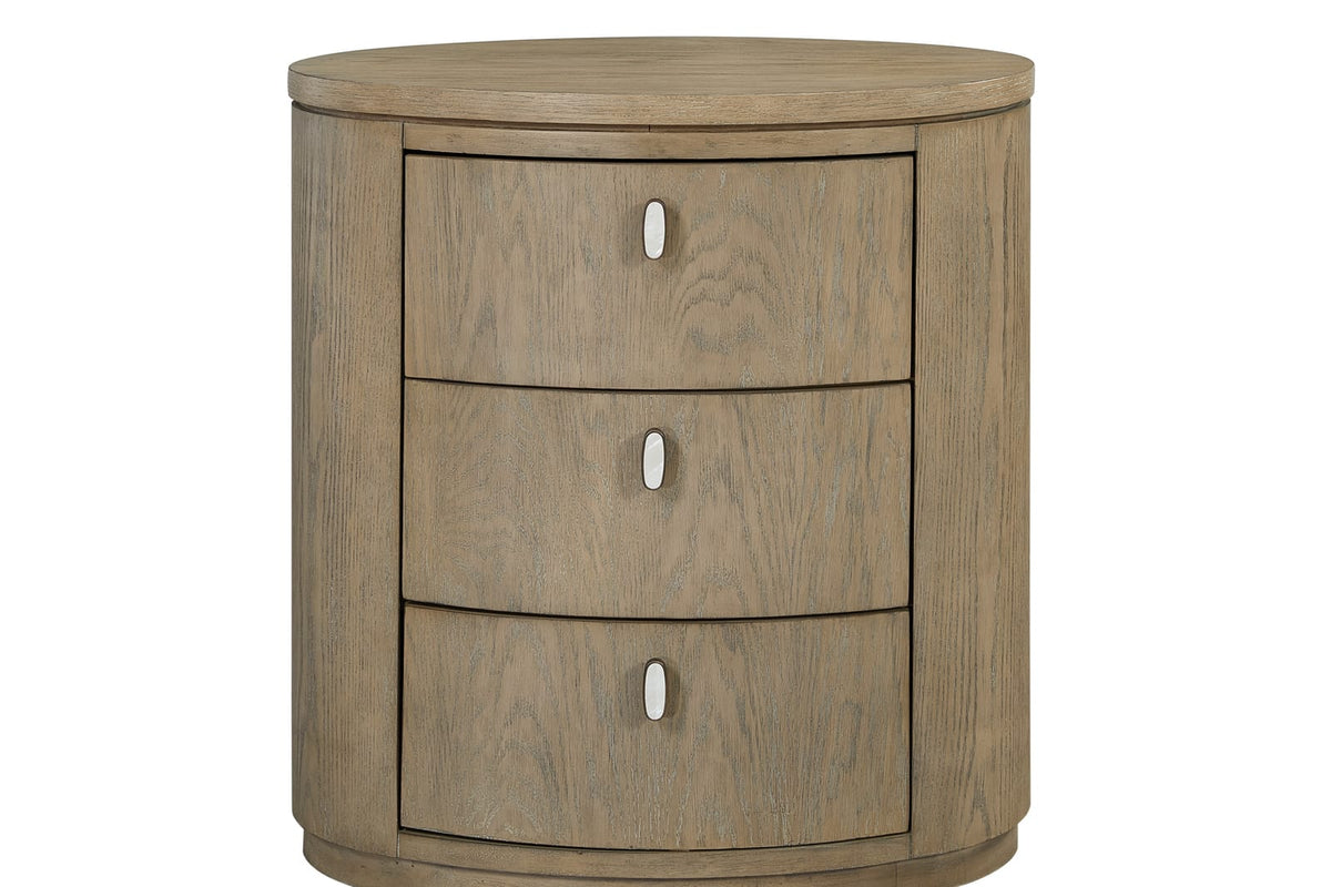 Beige Solid Wood Nightstand - 18x26x27.5"