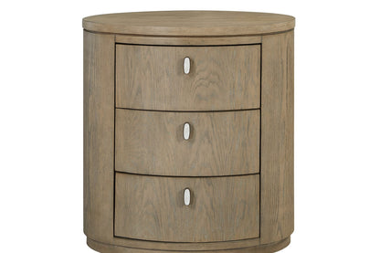 Beige Solid Wood Nightstand - 18x26x27.5"