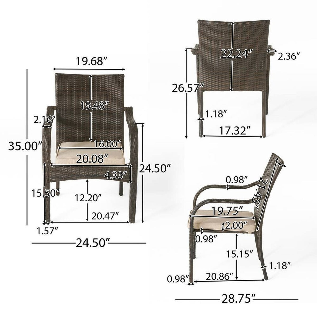6 Piece Acacia Wood Patio Dining Set Grey Teak