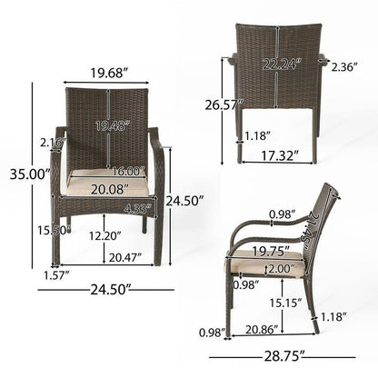 6 Piece Acacia Wood Patio Dining Set Grey Teak