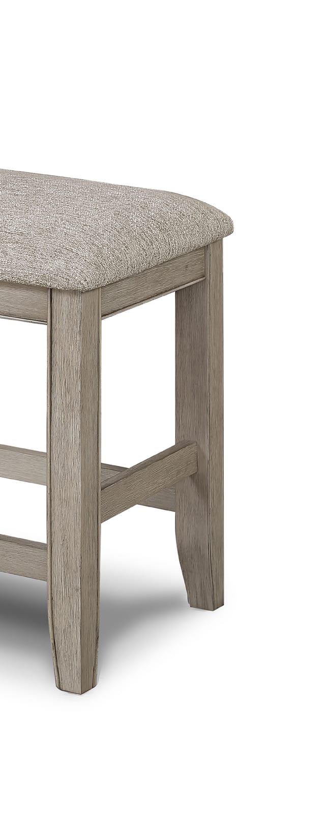 Farmhouse Counter Height Bench - Tan Beige Gray Wood for Bedroom