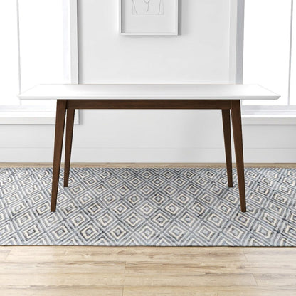 White Solid Wood Rectangular Dining Table - 63" x 35.5"