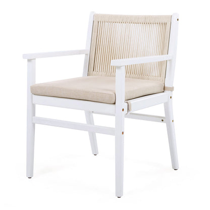 Acacia Wood Patio Dining Chairs Set of 2 for Garden Seating