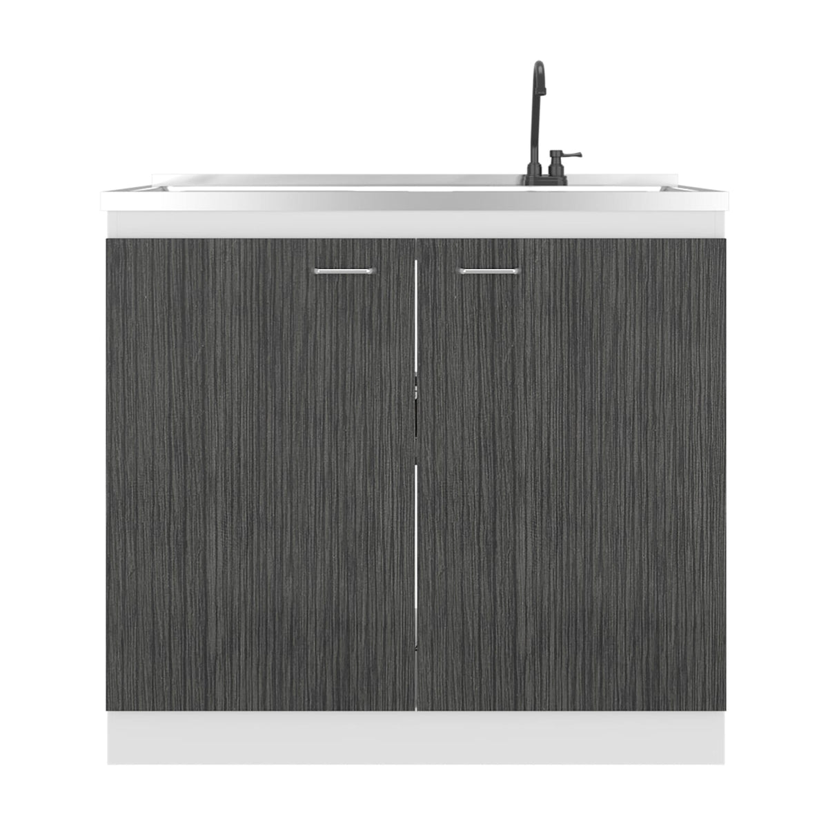 White Oak Double Door Kitchen Storage Cabinet for Sinks