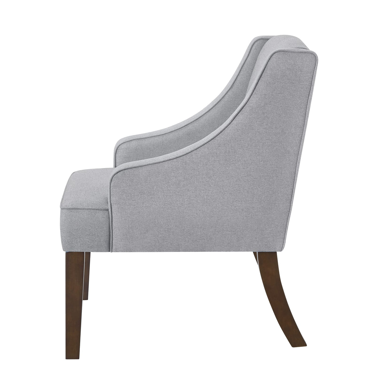 Gray Linen Accent Chair - Mid Century Modern Reading Chair