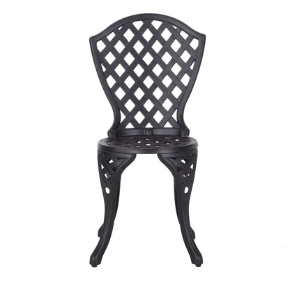 Black Aluminium Bistro Set - 2-Seat Patio Furniture