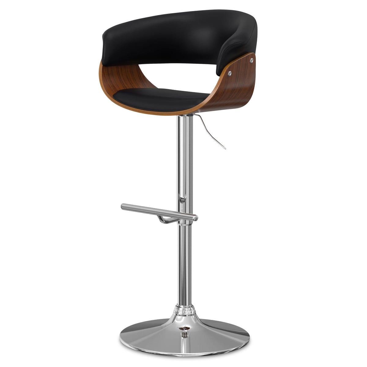 Black Metal Bar Stool - 23.7" Swivel Seat