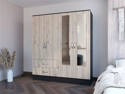 Light Gray Armoire Ron - Spacious Bedroom Storage