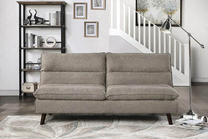 Brown Solid Wood Sleeper Sofa - 2 Seat Lounger for Living Room