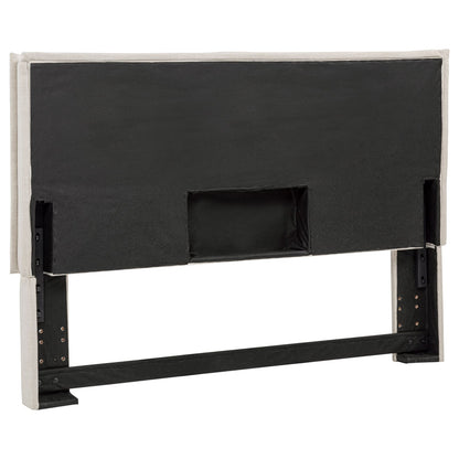 65" Sand Upholstered Headboard Modern Bedroom