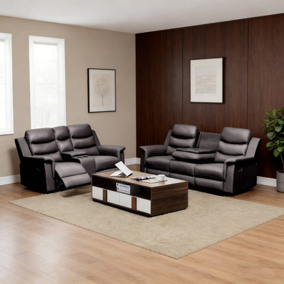 Black PU 5 Seat Recliner Sectional Sofa Cover