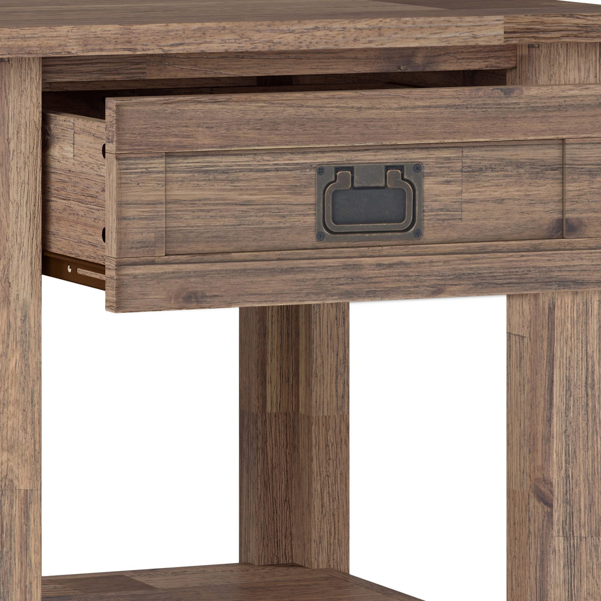 Light Brown Wood End Table - 22" Square Storage Table