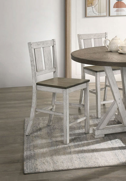 Round Dining Table with 2 Chairs - Antique White