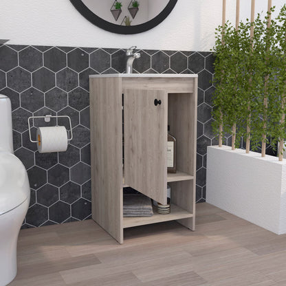 Light Gray Bathroom Vanity Cabinet with Shelf