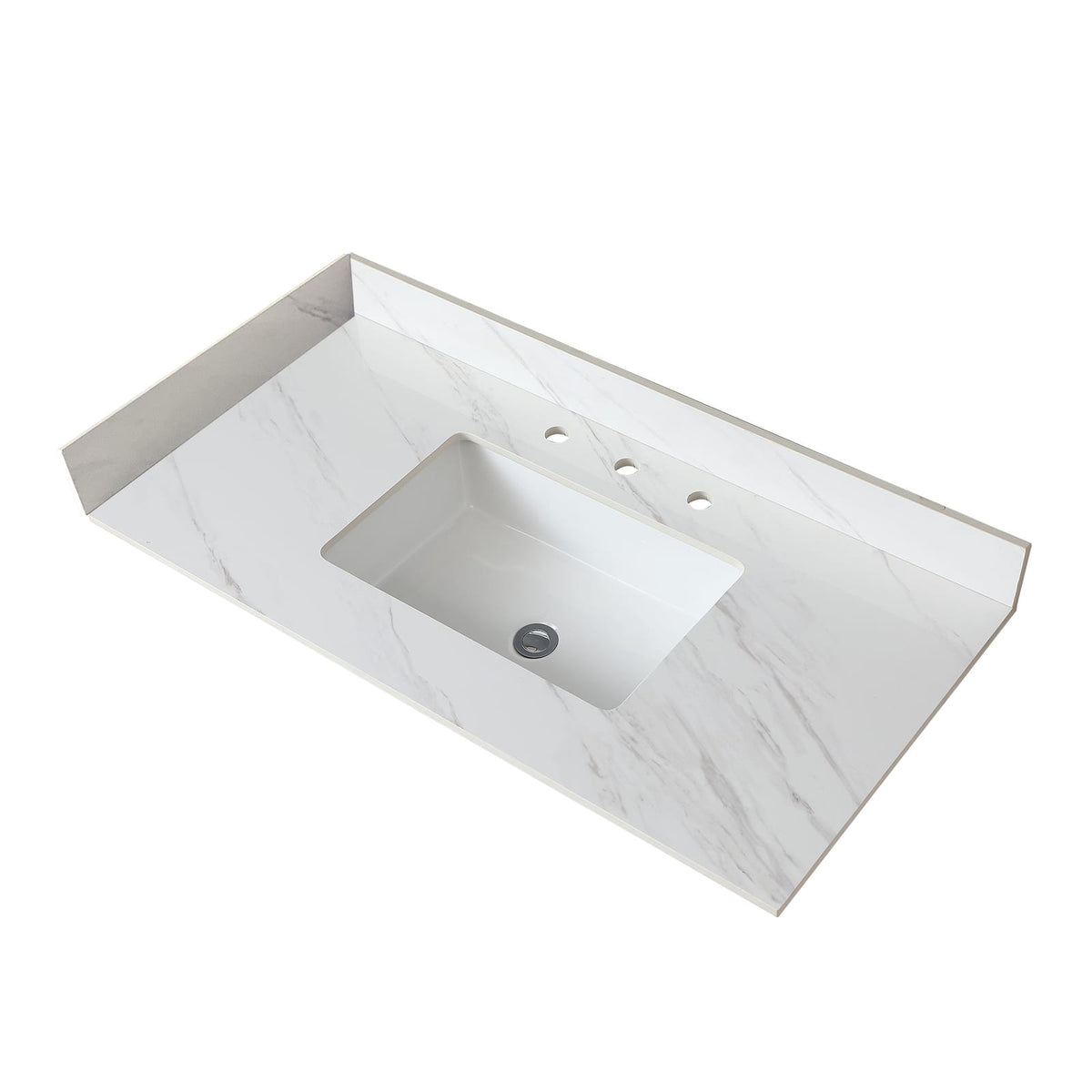 White Sintered Stone Bathroom Sidesplash 22 Inch