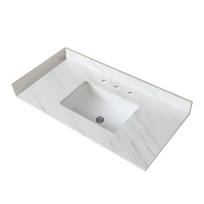 White Sintered Stone Bathroom Sidesplash 22 Inch