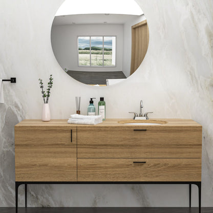 White Ceramic Oval Bathroom Sink - 18x15 Inch