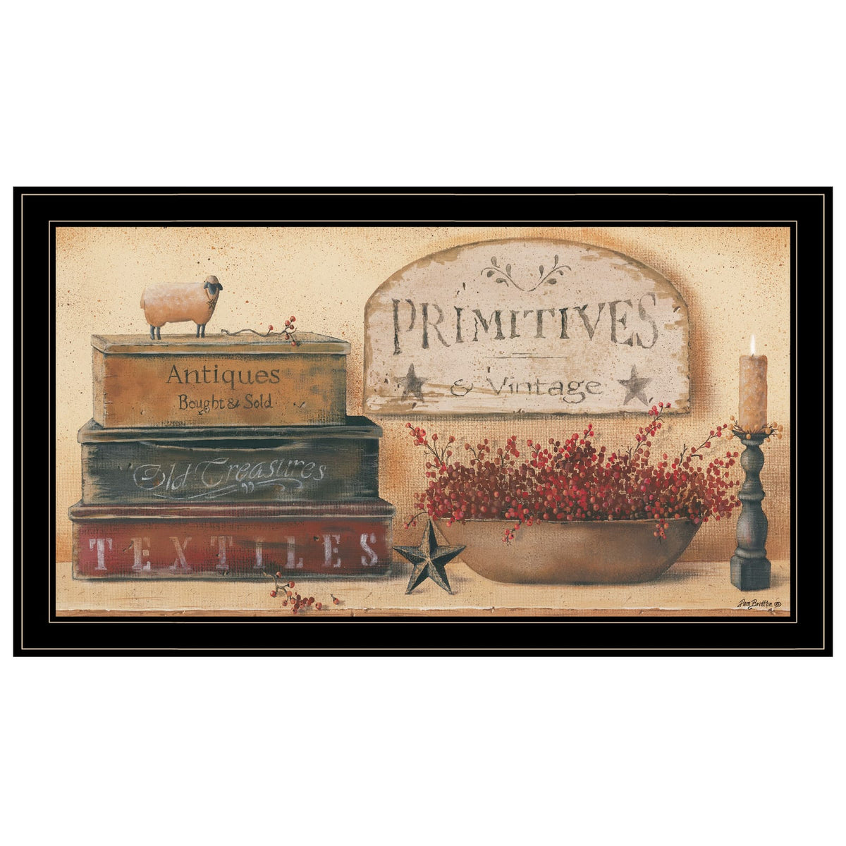 Black Framed Vintage Wall Art Print - Ready to Hang
