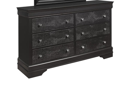 Grey Metallic Wood Dresser - 58.19" Wide Bedroom Storage